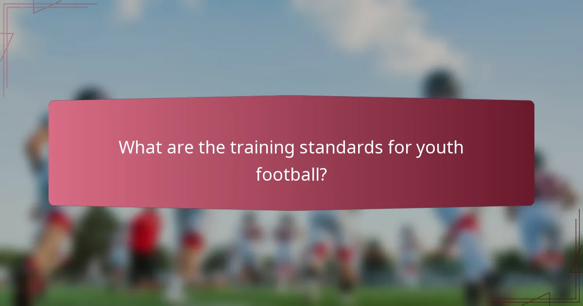 What are the training standards for youth football?
