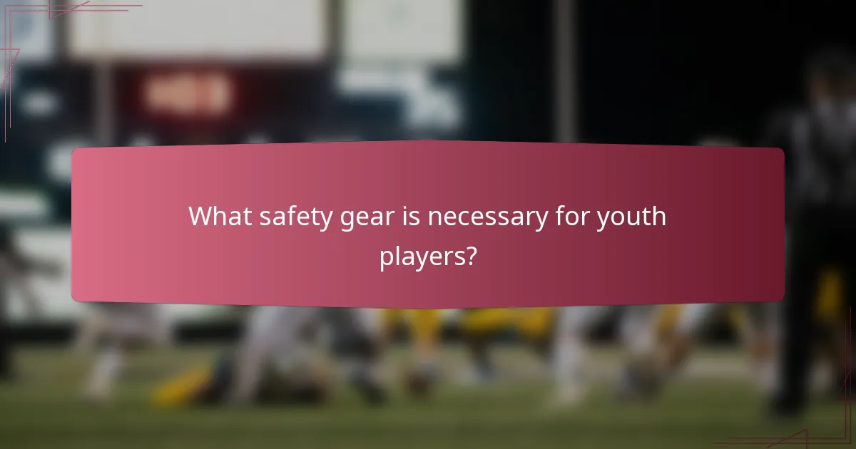 What safety gear is necessary for youth players?
