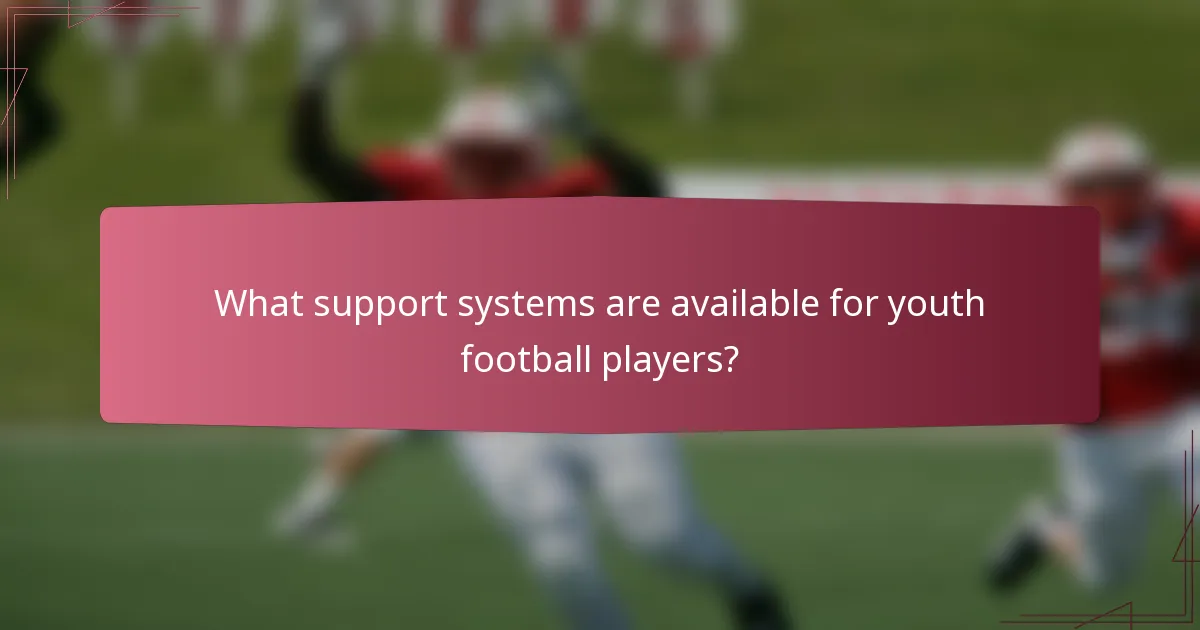 What support systems are available for youth football players?